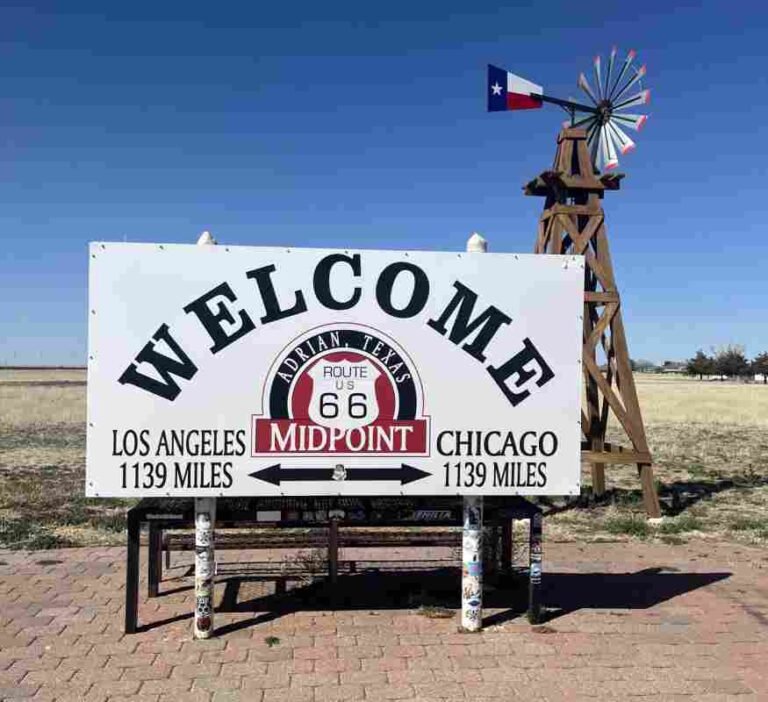 10 Unique North Texas Attractions : Roadside Oddities, Great Museums, Cute Prairie dogs! 3 Midway Point Route 66 sign between Chicago and LA