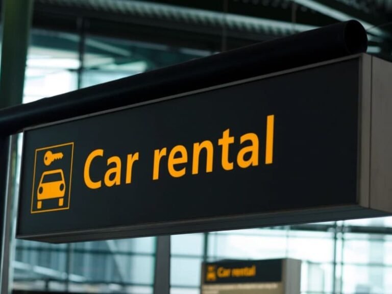 Car rental sign post image