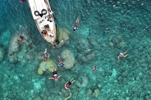 Photo by Eggy Febryano people swimming near boat
