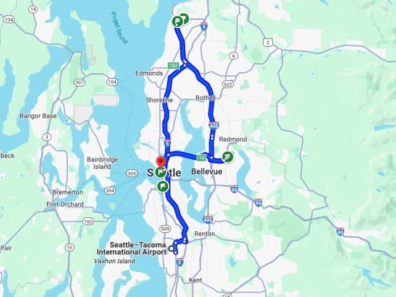 Weekend Factory Tours USA: 4 Easy Itineraries 3 Seattle area road trip map