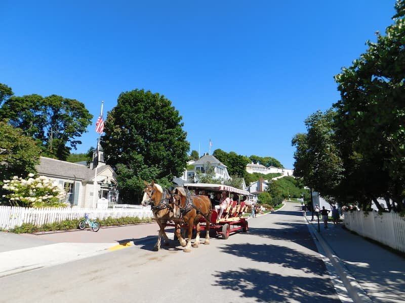 Unforgettable Michigan Upper Peninsula Summer Travel & Mackinac Island 4 Horse Carriage Tour Mackinac Island