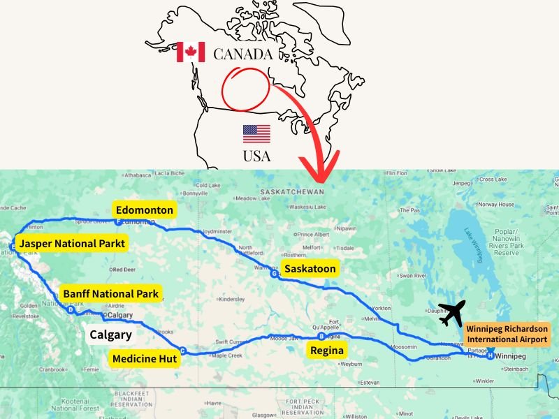 Canadian Rockies Road Trip Map